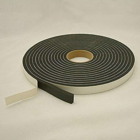 JVCC SCF-01 Low-Density PVC Foam Tape [Single-Sided, Closed Cell]: 1/4 in. Thick x 1/2 in. x 35 ft. (Black) 1/4 in. thick foam x 1/2 in. x 35 ft.