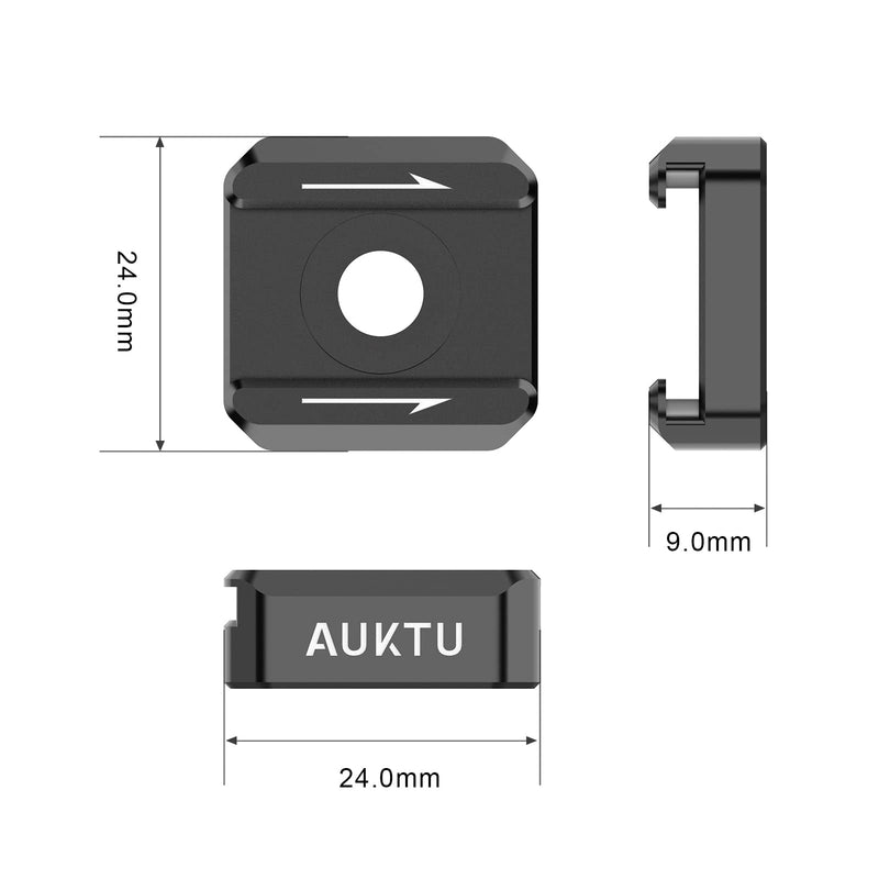 AUKTU Cold Shoe Mount Adapter 2pcs Pack with 1/4"-20 Thread Standard Shoe Mount for Camera Cage Mic Flash LED Monitor