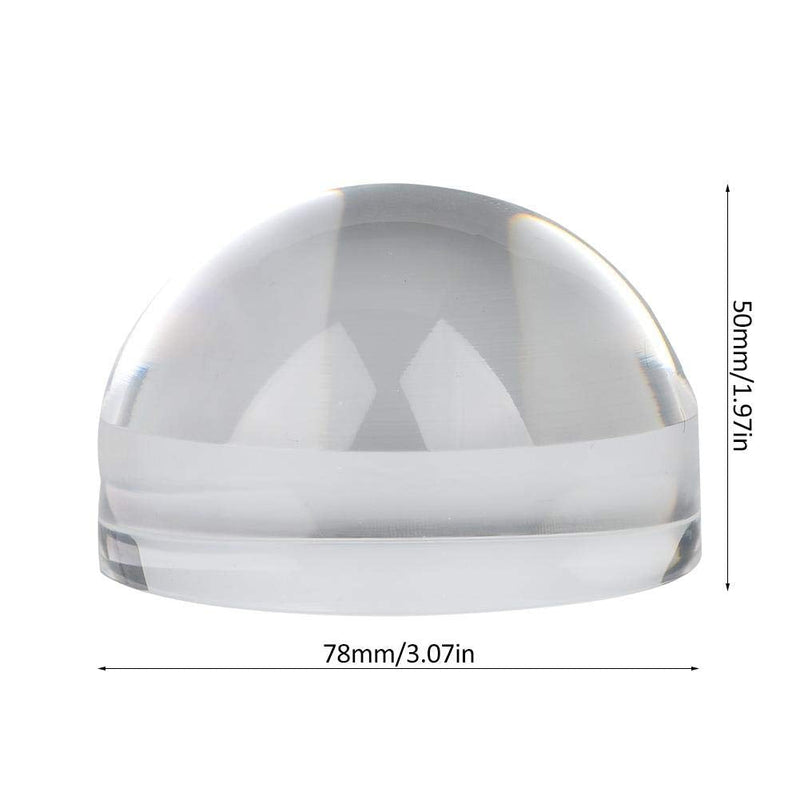 6X Reading Magnifier, 3 Inch Acrylic Paperweight Reading Dome Magnifying Glass with Pouch for Glass Optical Half Ball Lens