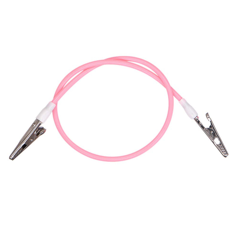 Angzhili 5 Pcs Dental Bib Clips,Silicone Napkin Clip Bib Holders with Colorful Silicone Lanyard and Stainless Steel Clip(Pink) Pink