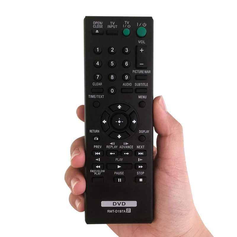 New Replacement Sony DVD Player Remote RMT-D197A for Sony DVD Player DVPSR201P DVPSR210P DVPSR405P DVP-SR500H DVP-SR500WM DVPSR510H DVP-SR100 DVP-SR120 DVP-SR201P - No Setup Needed