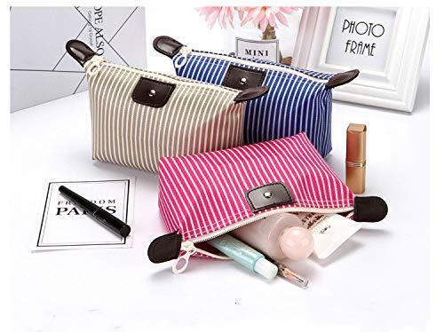 USUNQE Pack of 6 Striped Cosmetic bag Makeup Organizer with Zipper for Travel Home Outdoor