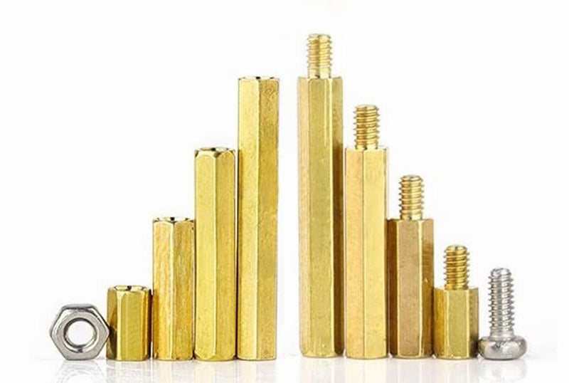Guard4U 320pcs M2 Hex Male-Female Brass Spacer Standoff&Stainless Steel Screw Nut Assortment Kit M2 Brass