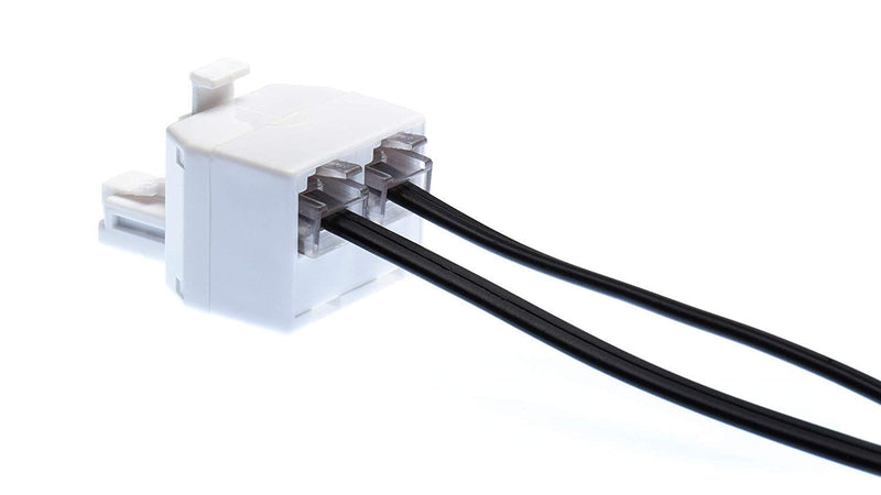Duplex Jack Phone Wall Adapter - 2 Pack, White - 2-Way Phone Splitter (2 Lines) Wall Jack Phone RJ11 Adapter White, 2 Way