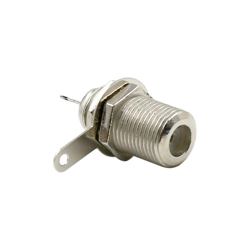 Hxchen F Type Panel Mounted Socket Female Jack Solder Connector Adapter - (5 Pcs)