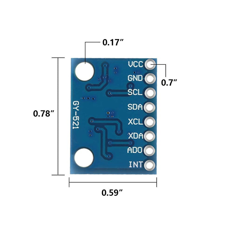 5 Pcs GY-521 MPU-6050 MPU6050 Module,6 DOF MPU-6050 3 Axis Accelerometer Gyroscope Sensor Module 16Bit AD Converter Data Output IIC I2C DIY Kit for Arduino (5PCS) 5PCS