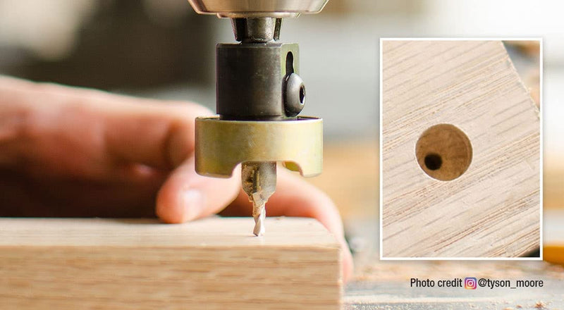 Amana Tool - 55229 Carbide Tipped 82° Countersink with Adjustable Depth Stop & No- 3/8 D x 5/32 Drill D x 1/4 Inch