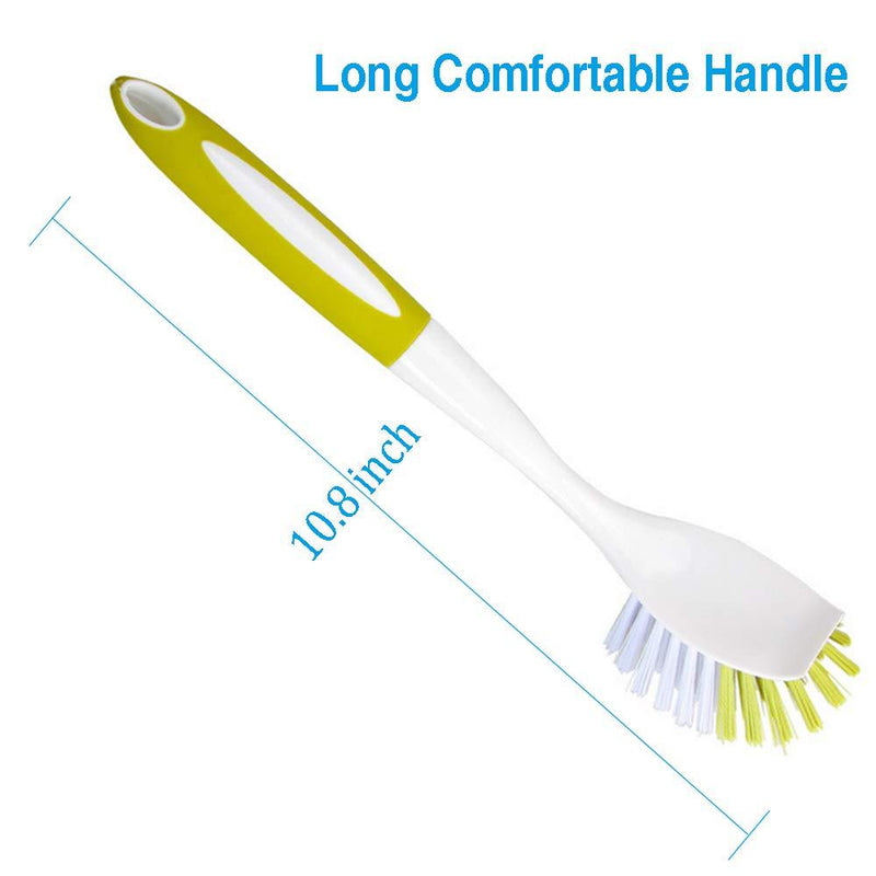 Scrub Brush for Dish Kitchen Sink Pot Pan with Stiff Bristles, Yellow-Green, 5pcs Yellow-green 5pcs