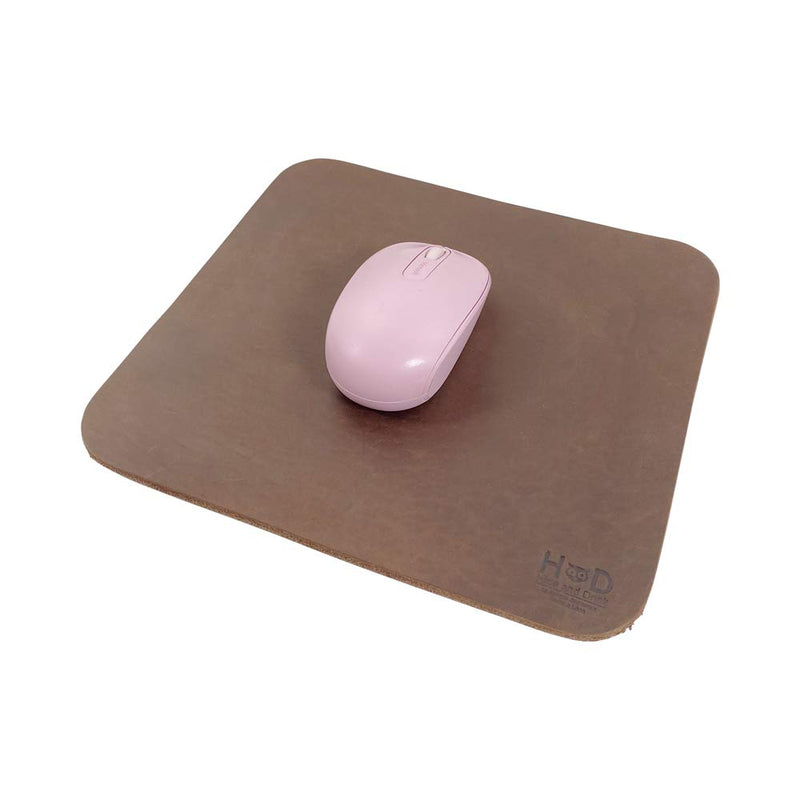Hide & Drink, Thick Leather Durable Mouse Pad, Executive Work Desk & Office Essentials Handmade :: Bourbon Brown