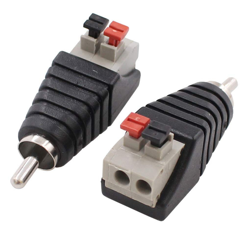 5 Pcs Cable Audio Adapter, Speaker Wire Cable to Audio Male RCA Connector Adapter Jack Plug