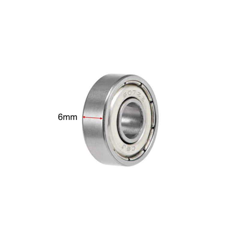 uxcell 607ZZ Deep Groove Ball Bearings 7mm x 19mm x 6mm Double Shielded Chrome Steel Z2 5pcs