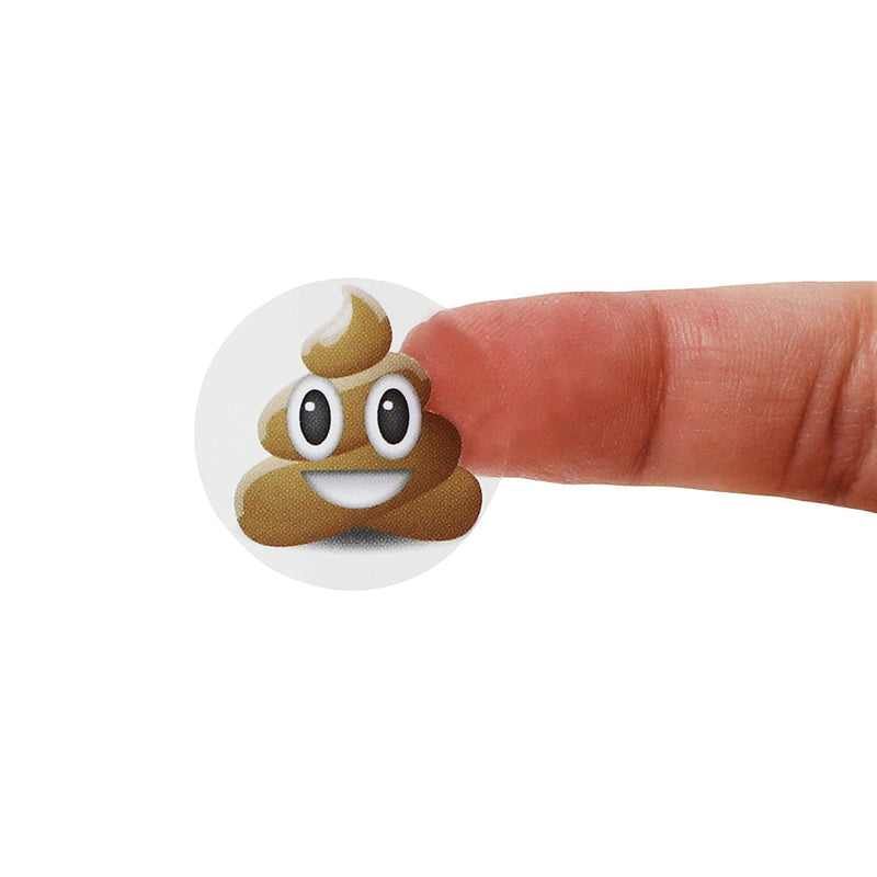 Poop Emoji Stickers 1 Inch Small Roll 50 Total Adhesive Stickers