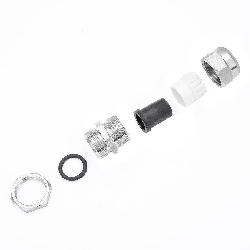 uxcell Cable Gland PG9 Stainless Steel Waterproof Cable Glands Joints Adjustable Connector for 4mm-8mm Dia Cable, Pack of 3