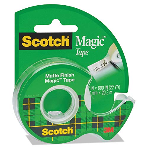 Scotch 119 Magic Tape in Handheld Dispenser, 1/2-Inch x 800-Inch, 1-Inch Core, Clear