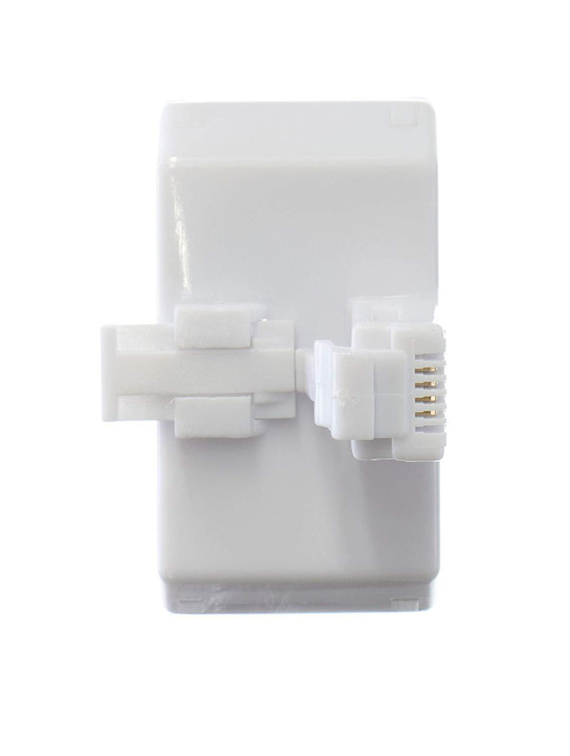 Telephone Splitter 2 Line Adapter - 3-Way Splitter (Line 1, Line 2, and Twin Line) - Dual Line Separator - 4 Conductor Connector (2 Phone Lines) - White, 3 Pack White, 3 Way
