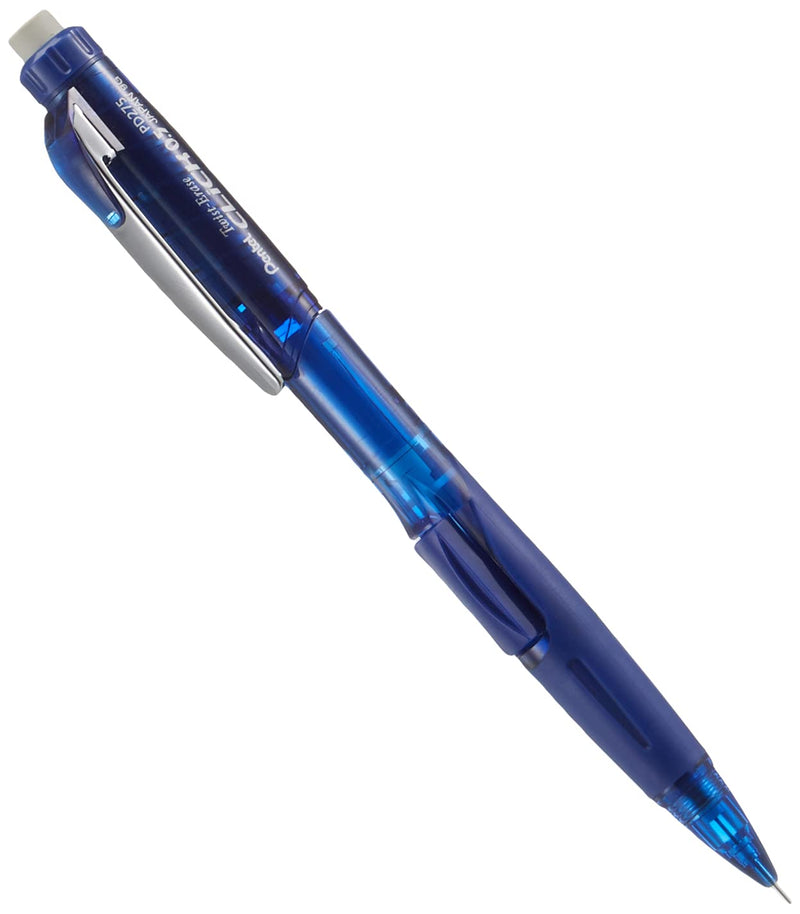 Pentel Twist-Erase CLICK Mechanical Pencil, 0.5 mm, Blue Barrel (PD275TC) Black, Blue