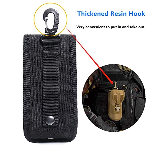 ACEXIER MOLLE Glasses Pouch Outdoor Durable Tactical Pouch Sunglasses Case Army Style Flashlight Pouch with Buckle Black