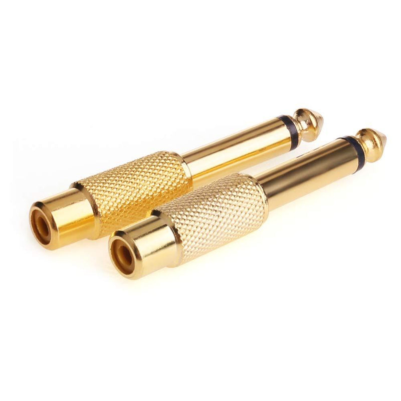 1/4 to RCA, NANYI- RCA to 1/4 Adapter RCA Female to 6.35mm 1/4 inch Male Mono TS Interconnect Audio Adapter Conversion Plug Adaptor Gold Plated-4 Pack 6.35M-RCA F-Gold-4Pack