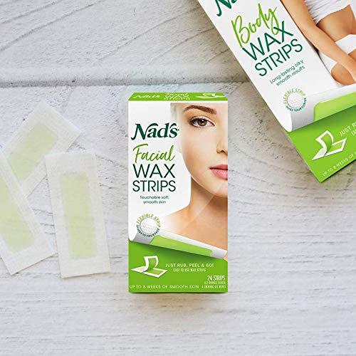 Nad's Facial Wax Strips, Fragrance free, 24 Count (Pack of 2)