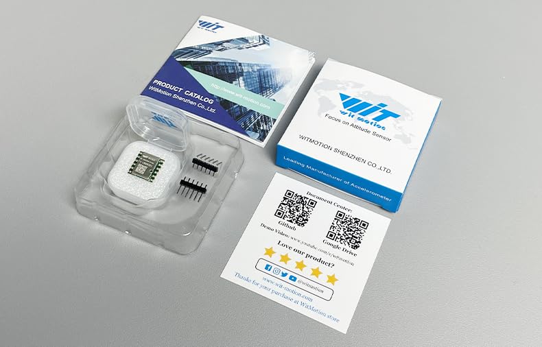 【9-Axis Tilt Sensor + Accelerometer】WT901 High Precision Acceleration + Magnetometer + Gyroscope + Angle with Kalman Filtering, 3-Axis MPU9250 AHRS IMU (IIC/TTL, 200Hz)