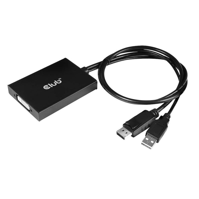 Club 3D CAC-1010 DisplayPort to DVI Dual-Link DVI-D Active Adapter for Your Monitor/Display - USB A Powered – 2560x1600 Resolution HDCP Supported NOT for Apple Cinema Monitors, Black HDCP ON