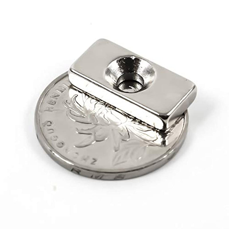 14 Pack Rare Earth Magnets Strong Neodymium Rectangular Magnets with Countersunk Hole for Fridge, DIY, Scientific, Craft, and Office Magnets - Small Magnets 0.78 x 0.4 x 0.16 inch, Pack of 14 14 Pack