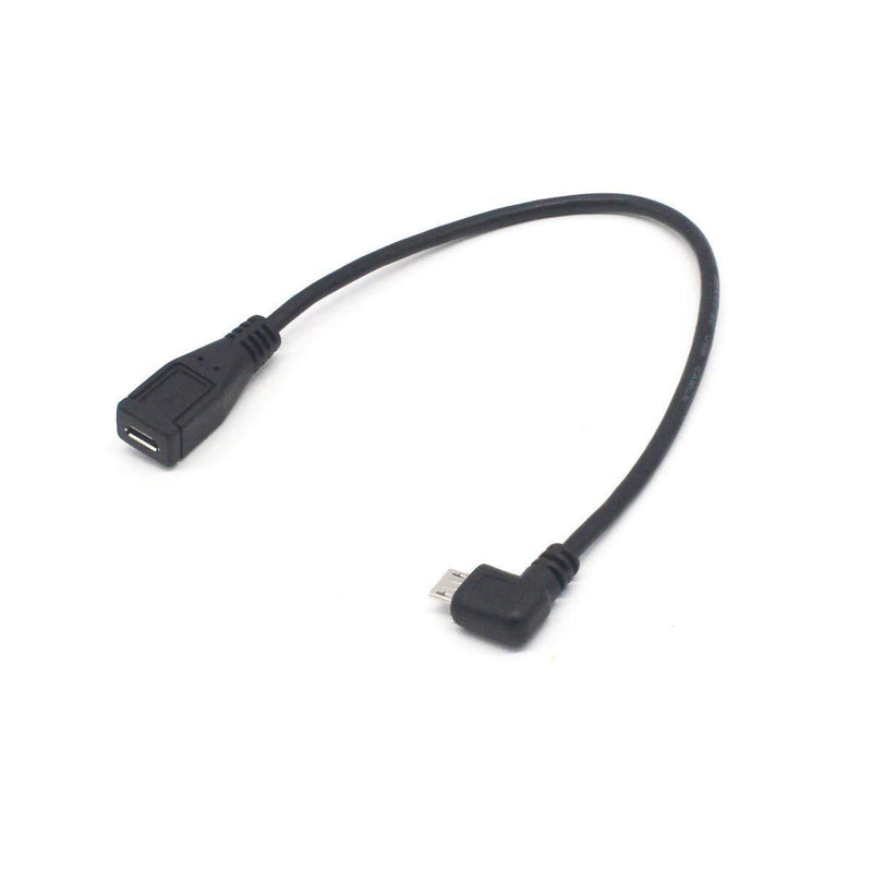 Micro USB Left Angle,Micro USB Extension Cable, 2-Pack 90 Degree Micro-B Male to Female Extension Cable, Data Transferring Cable Suitable for Samsung, HTC, Huawefti, Driving Recorder,Sony and More