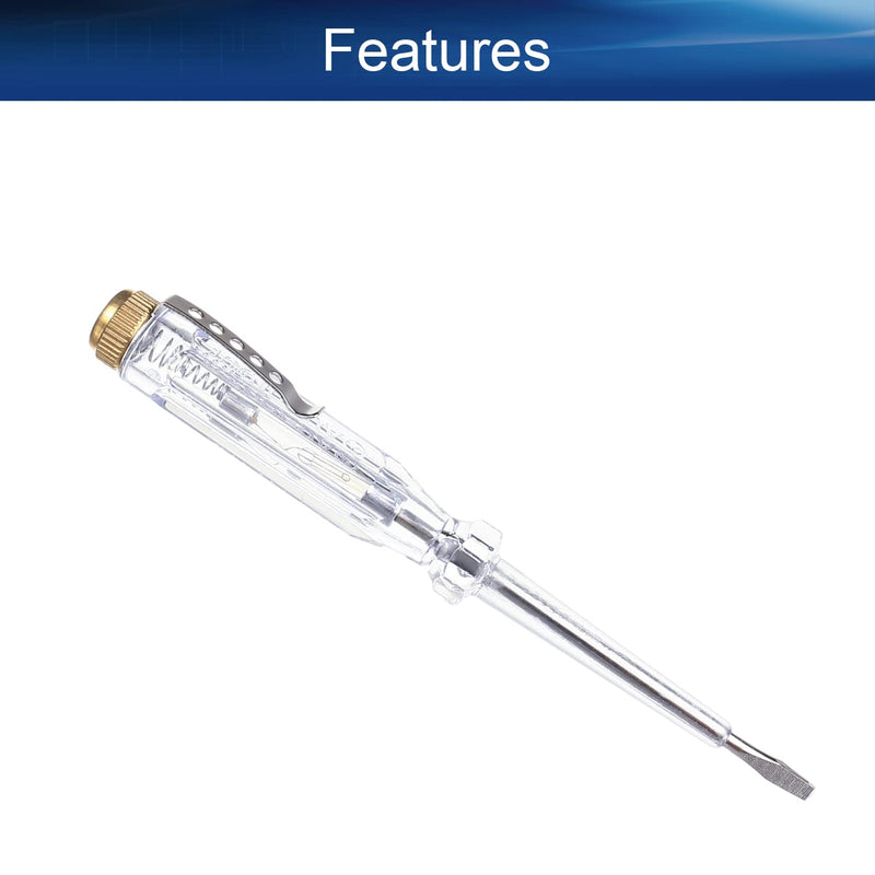 Bettomshin 5Pcs Tester Screwdriver, Voltage Tester Light Circuit Tester Electric Test Pen Screwdriver AC100-500V Clear