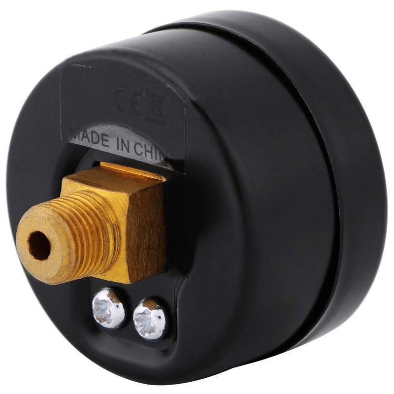 Horizontal pressure gauge, 0-20 bar/0-300 psi 1/8" BSPT mini pressure gauge compressed air water pressure gauge mechanical pressure gauge compressed air pressure gauge for fuel air oil water