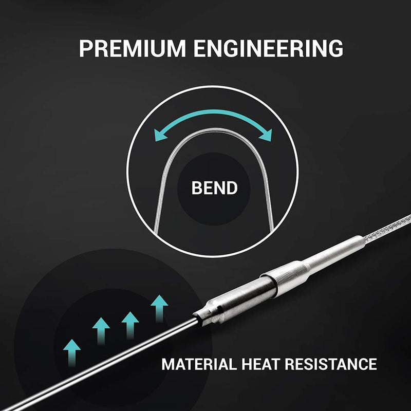 PerfectPrime TL1913SL K-Type Inconel 600 Flexible Thermocouple Temperature Sensor Probes -40~2012°F, 1mm / 150mm 1mm /150mm