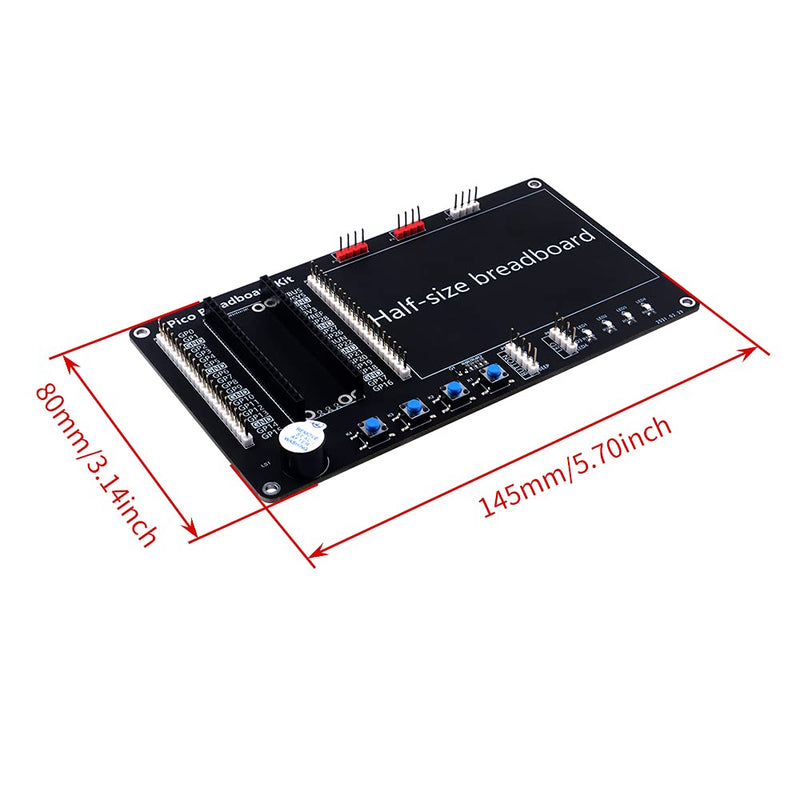 GeeekPi Raspberry Pi Pico Basic Starter Kit, Raspberry Pi Pico BreadBoard Kit with Half-Size Breadboard, Jumper Wire Pack(Raspberry Pi Pico Not Included)