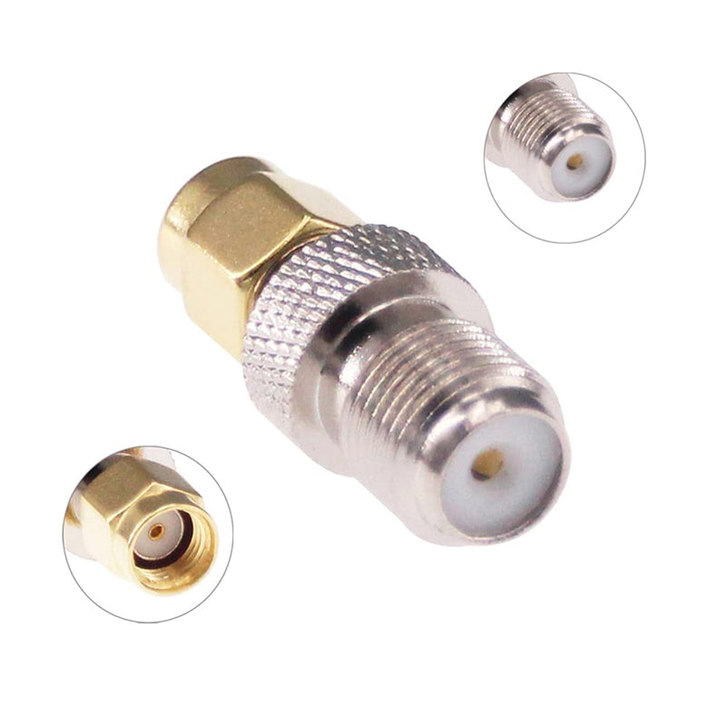 RFaha 5pcs RP-SMA Male to F Female RF Coax Adapter RPSMA to F Type Coaxial Connector Adapter(F20-5)