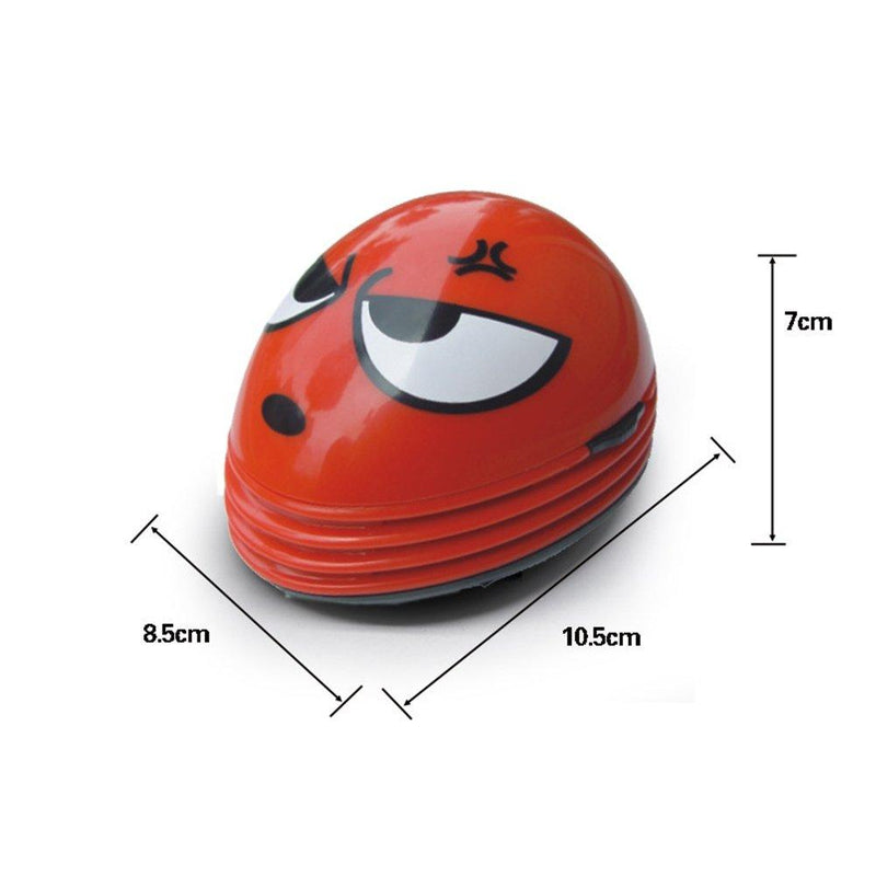 discoGoods Annoyed Prints Emoticon Pattern Battery Operated Desktop Vacuum Cleaner Mini Dust Cleaner (Red face) Red Face