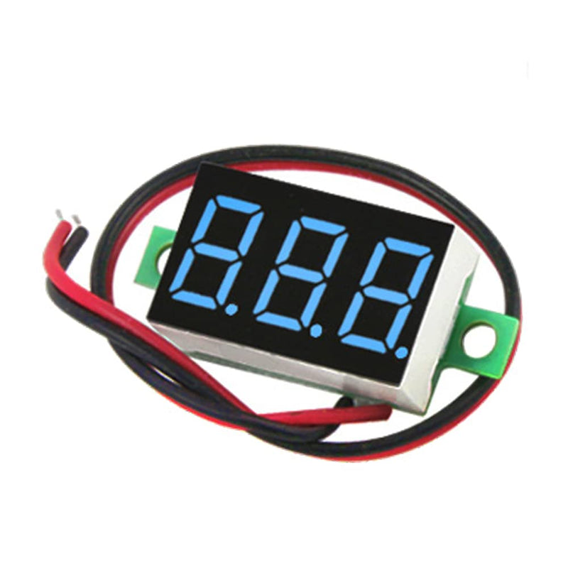 9pcs Voltage Meter 0.36 Inch 2 Wire DC 0-32V with Three Digit Panel LED Display Panel Mount Car Motorcycle Battery Monitor Tester Reverse Polarity Protectio Accurate Pressure Measurement (Blue)
