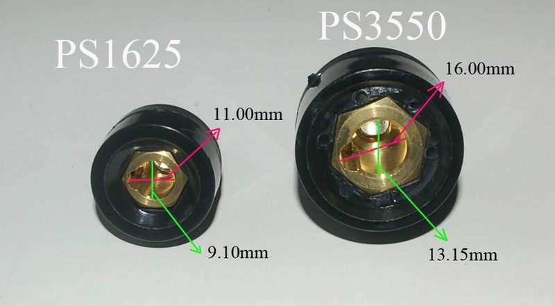 TIG Welding Cable Panel Connector Socket Set DKJ10-25 & DKZ10-25 Quick Fitting Dinse-Style 2pcs DKJ10-25 & DKZ10-25 2pcs