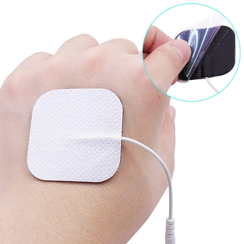 OUDYSCARE TENS Unit Electrodes Replacement Pads - 24Pcs 2"x2" Self-Adhesive Reusable Massage Electrode Patches Compatible with TENS 7000 EMS Machine for Lower Back and Pain Relief