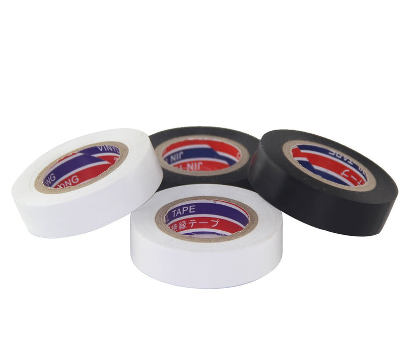 FOMMEN Color Guard Tape 4 Pack PVC Electrical Glue Tape, 66 Feet 0.7 Inch Black and White Insulation Tape