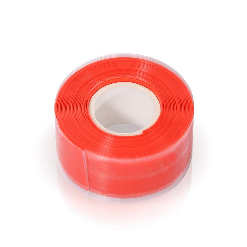 Self-Fusing Silicone Tape Fusion Repair Tape Self-Adhesive for Leak Seal Repair Electrical Insulation Tape Heat Resist & Waterproof Airtight Tape Multi-Purpose Soft Rubber Strip 3mx25mmx0.5mm Red