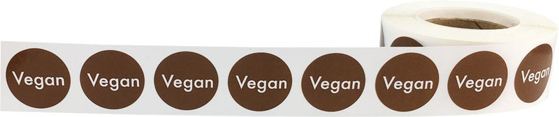 Vegan Food Rotation Labels .75 Inch Round Circle Dots 500 Adhesive Stickers