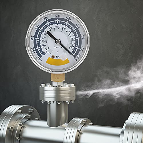 Accurate Pressure Gauge, Air Gauge, 0-14 PSI Vacuum Meter, Industrial Measuring Tools, NPT1/8" Connector for Vacuum Pump