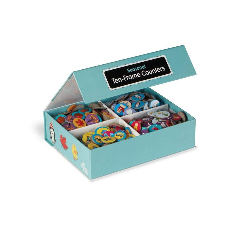 hand2mind Seasonal Ten Frames Math Counters for Kids, Math Counters Chips for Counting and Sorting, Kindergarten Learning Games, Counting Toys, Math Game (288 Math Counters and 10 Ten Frame Cards) Seasonal counters