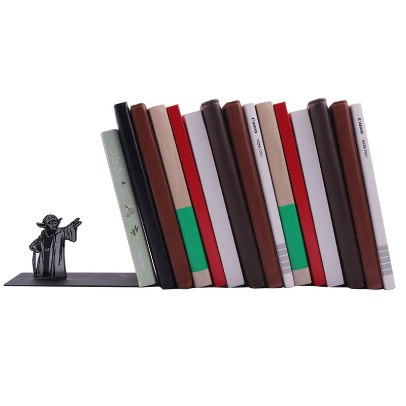 Premium Heavy-Duty Metal Bookend - Black L-Shaped Bookend Supports on Office Desk, Creative Gift for Dad and Lover (Master) Master