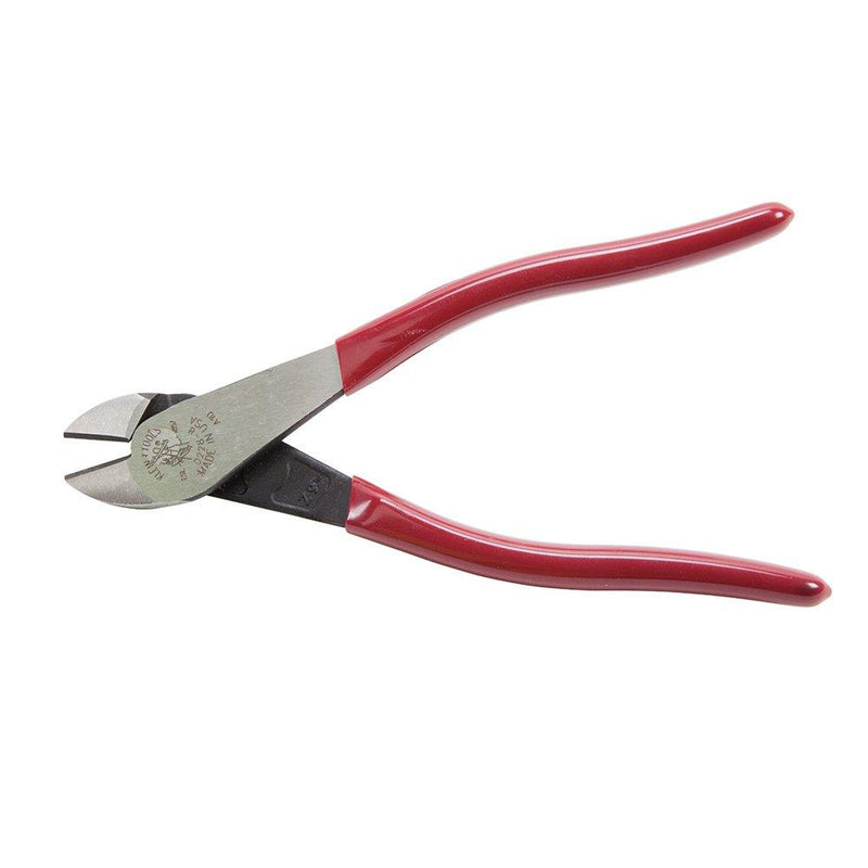 Klein Tools D228-8 Pliers, Diagonal Cutting Pliers with Short Jaw and Beveled Knives, High-Leverage Color-Coded Wire Cutters, 8-Inch