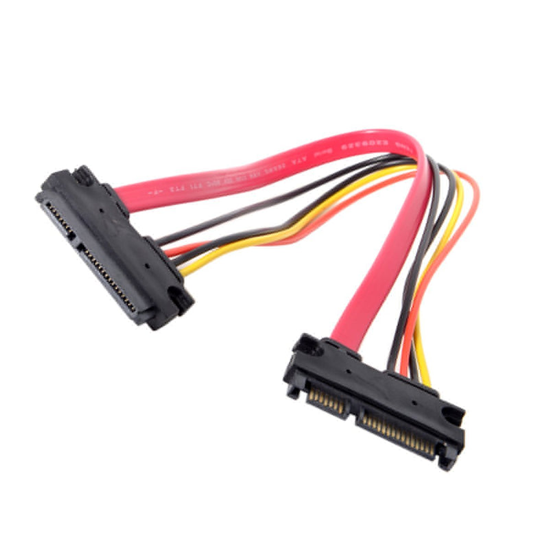 Cablecc SATA III 3.0 7+15 22 Pin SATA Male to Female Data Power Extension Cable 30cm Red Color