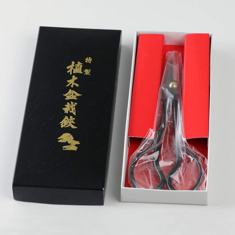 Wazakura Satsuki Bonsai Scissors MADE IN JAPAN 7inch(180mm), Japanese Bonsai Garden Tools, Hasami Pruning Shears - Long Handle Black