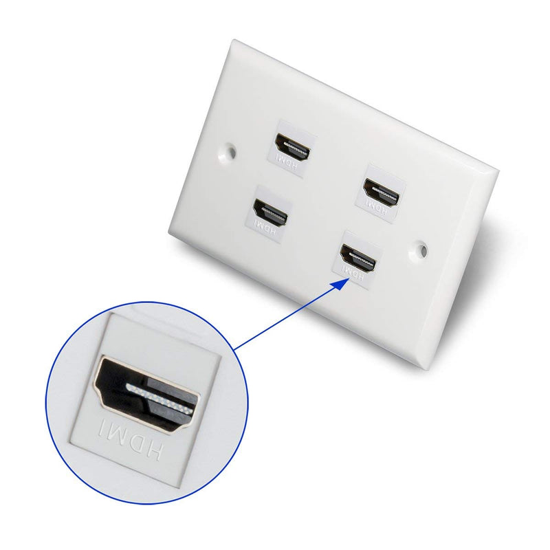 HDMI Keystone Jack, PHIZLI 10 Pack HDMI Keystone Insert Female to Female Coupler Adapter (White)