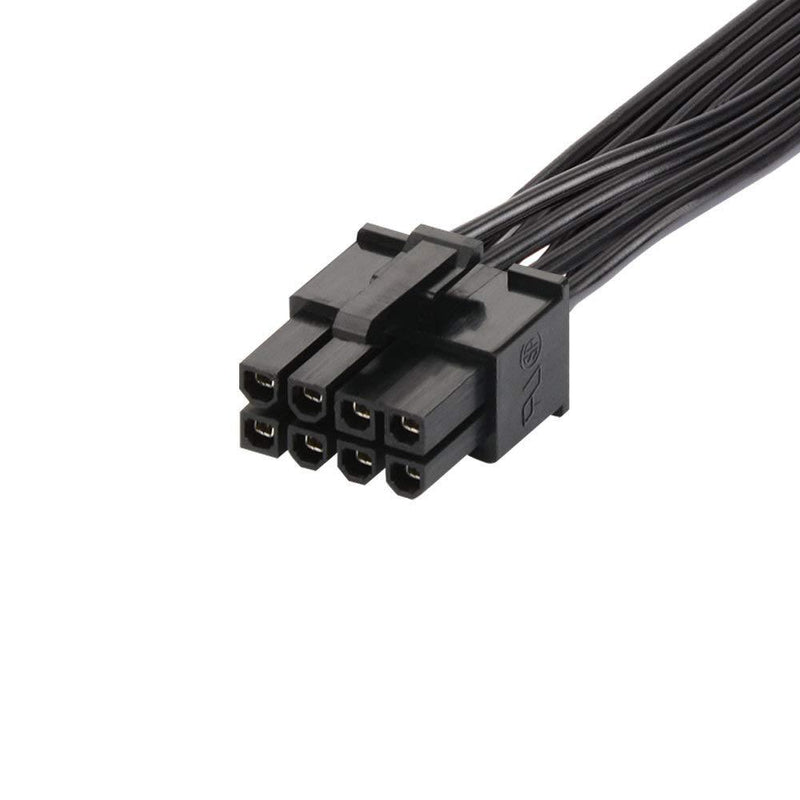 J&D 8 Pin PCI Express Power Extension Cable (2 Pack), Durable PCIe Power Extension Cable, 12 inch Black - 2 Packs
