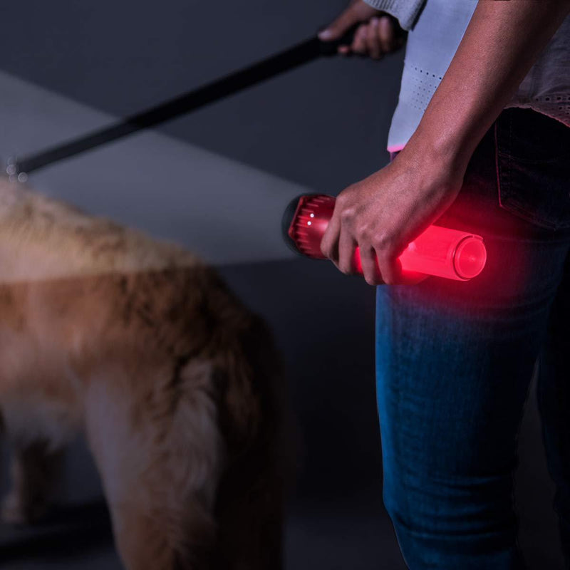 Life Gear LED Flashlight with Glow Handle, Emergency Flasher and Storage Compartment, RED