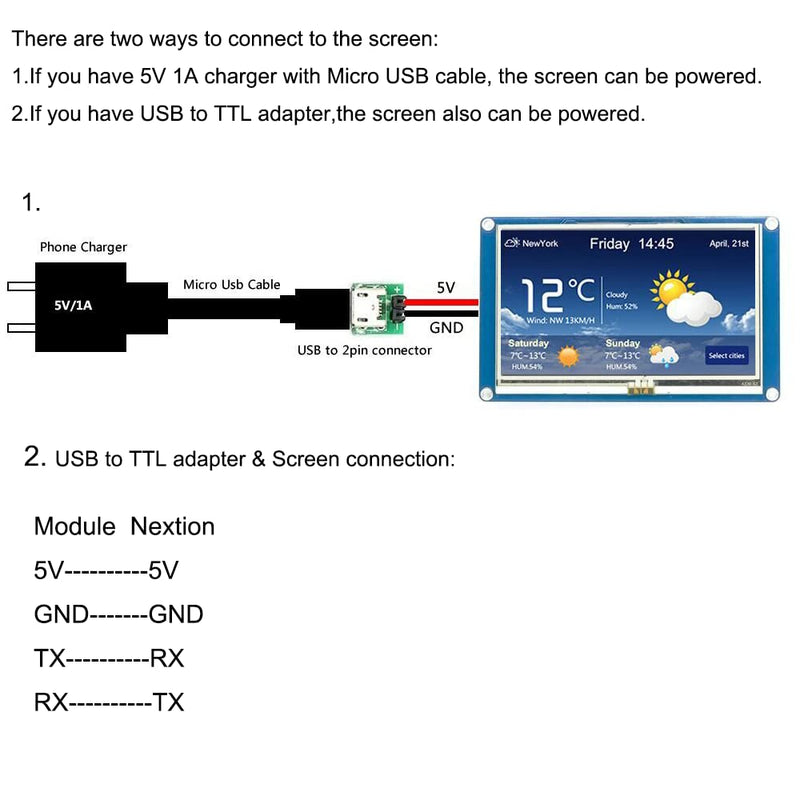 Aihasd 2.8" TFT 320X240 English Nextion HMI USART UART Serial Touch LCD Module Display Panel for Arduino 2.8"