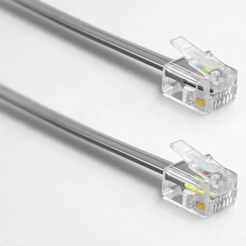 NECABLES (2 Pack) Phone Cord 10 ft Telephone Cord Phone Line Cord RJ11 6P4C Male to Male for Landline and Fax - 10 Feet